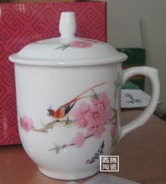 供应粉彩花鸟茶杯,手工贴花陶瓷茶杯 高新区鑫腾陶瓷经营部 陶瓷工艺品,陶瓷日用品