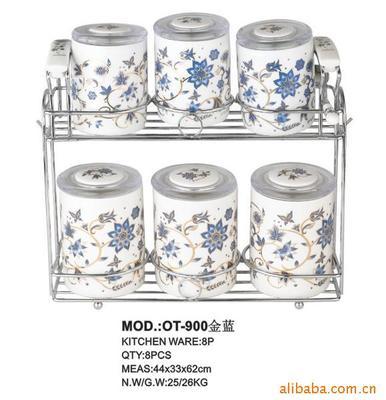 【厂家直销批发供应陶瓷调味罐六件套 调味盒 韩式调味罐 调料罐】价格,厂家,图片,调料瓶/调料盒,温州澳泰日用制品-