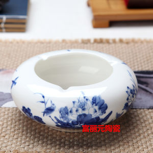 景德镇陶瓷青花瓷器烟灰缸办公居家日用创意个性时尚实用烟灰缸