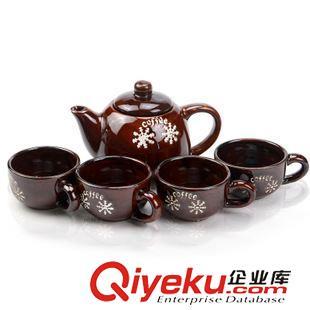 10元店新品推荐 古典陶瓷咖啡杯套装，一壶四杯仅9.9元批发